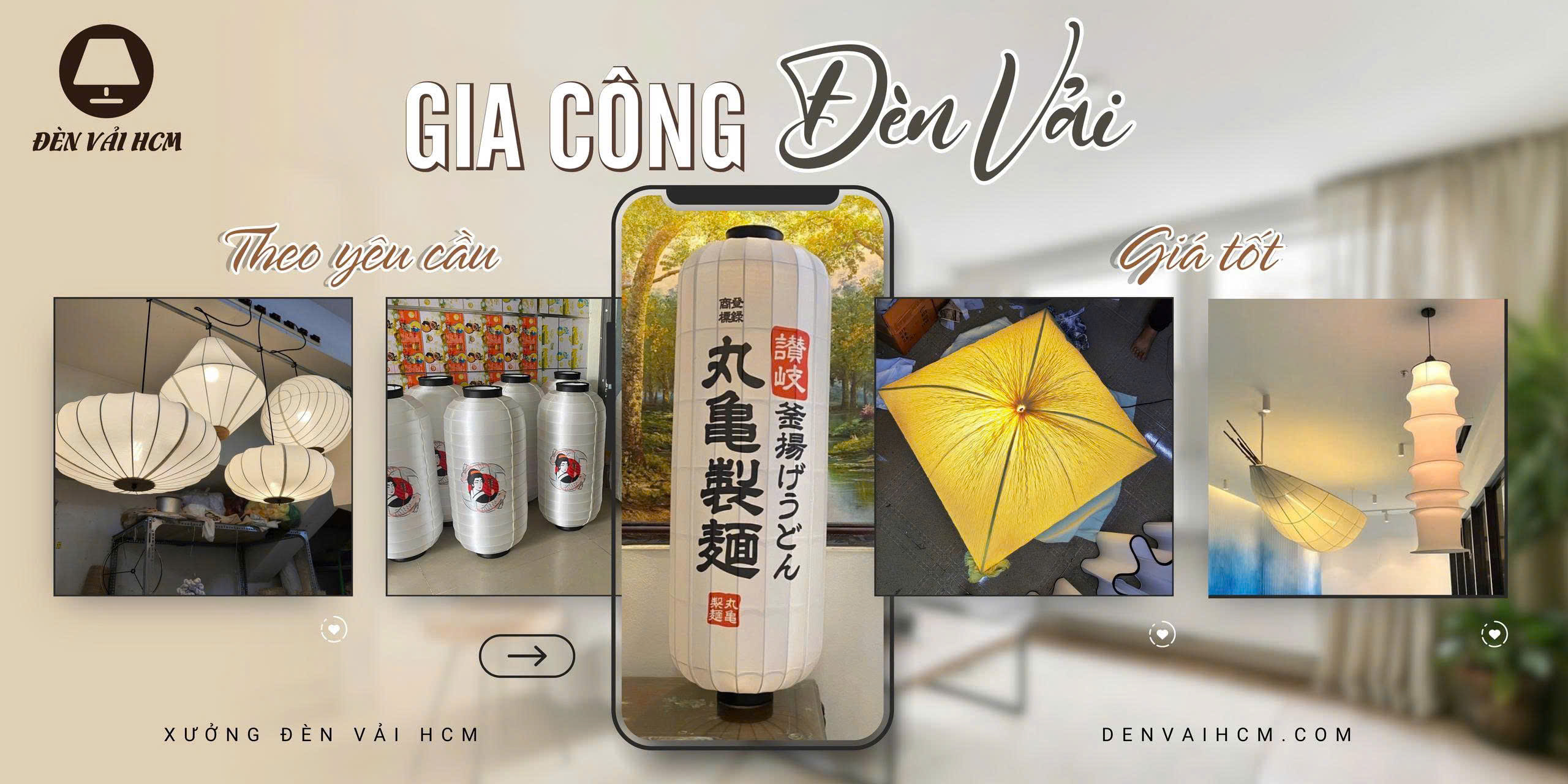 Gia công đèn vải theo yêu cầu